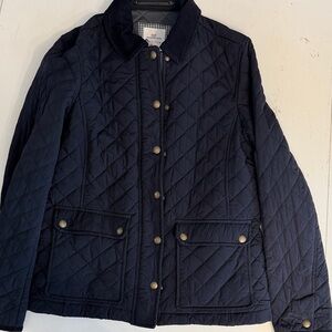 Vineyard Vines Black Quilted Jacket with Gold Buttons
